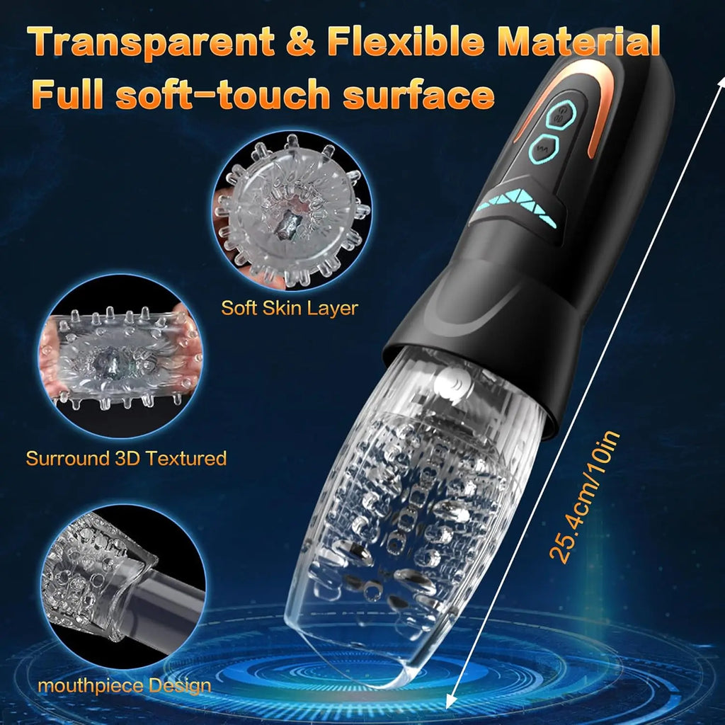 Male Masturbator Sex Toys for Men - Adult Toy with Thrusting & Rotating, Penis Vibrator Pocket Pussy Hands Free Sex Machine