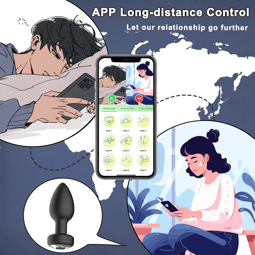 Vibrating Anal Vibrator for Man 10 Vibration Wireless Control Butt Plug Sex Toys for Couple Prostate Massager Adult Gay Products
