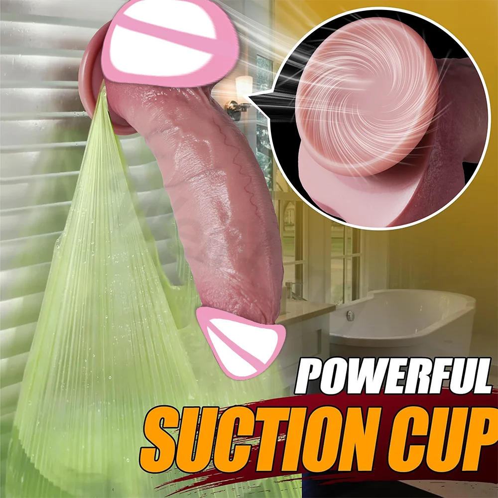 Huge and realistic dildo, equipped with thick suction cup for female masturbation companion, anal penetration accessory, sex toy
