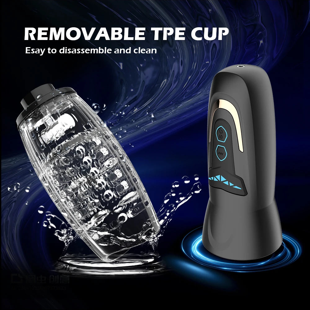 Male Masturbator Sex Toys for Men - Adult Toy with Thrusting & Rotating, Penis Vibrator Pocket Pussy Hands Free Sex Machine