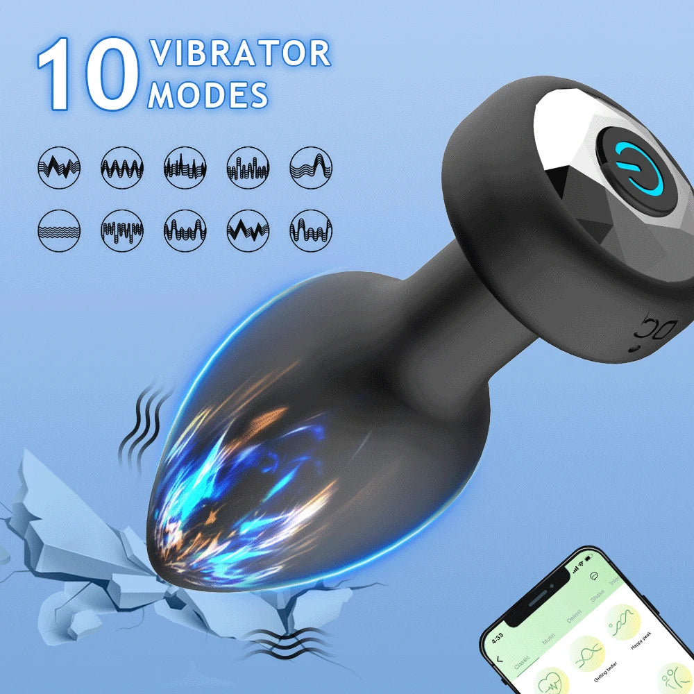 Vibrating Anal Vibrator for Man 10 Vibration Wireless Control Butt Plug Sex Toys for Couple Prostate Massager Adult Gay Products