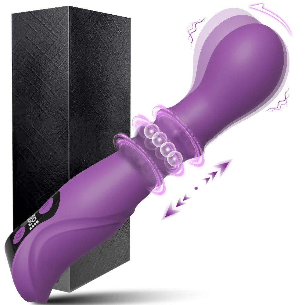 Vibrator Rotating Squeeze Dildo Adult Sex Toys 4IN1 G Spot Rabbit Vibrators Female Clitoral Stimulator with 10 Vibrating